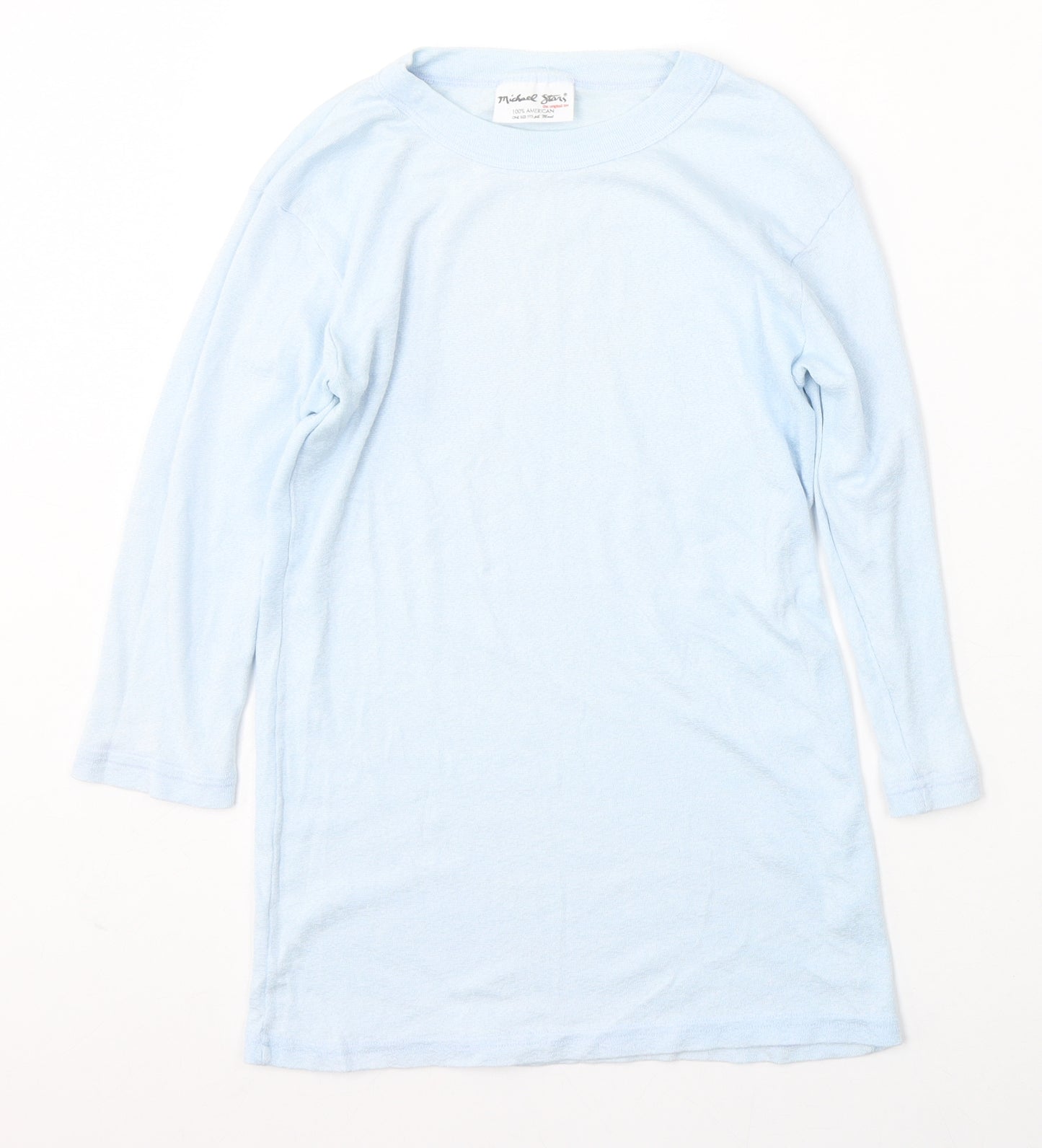 Michael Stars Womens Blue Round Neck  Cotton Pullover Jumper Size S