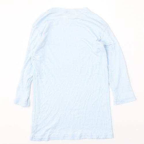 Michael Stars Womens Blue Round Neck  Cotton Pullover Jumper Size S