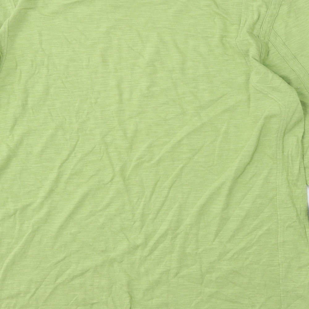 Debenhams Womens Green  Cotton Basic T-Shirt Size XL V-Neck