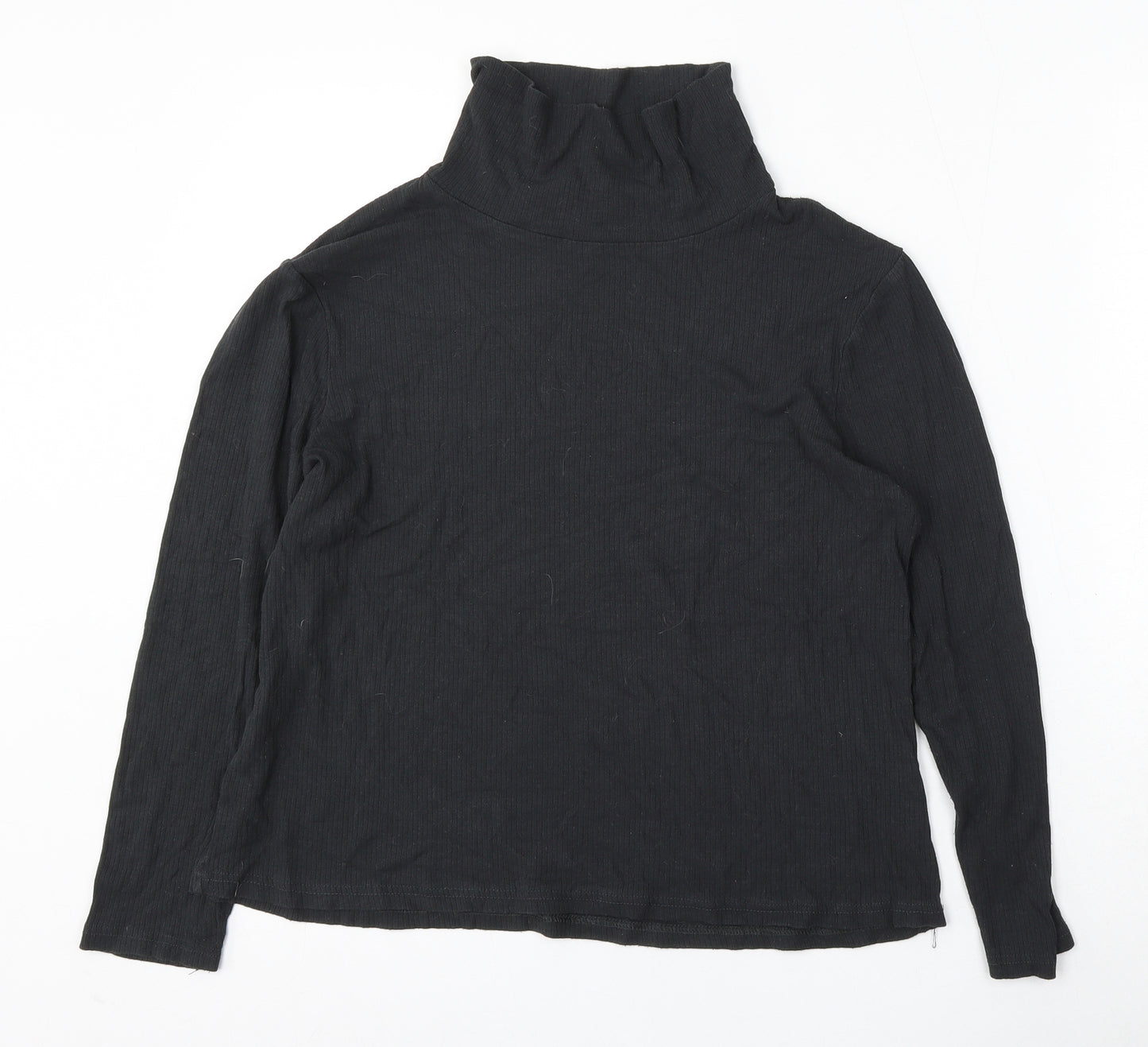 Avenue Womens Black Mock Neck  Viscose Pullover Jumper Size 16