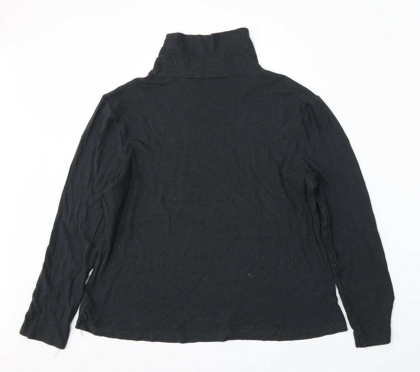 Avenue Womens Black Mock Neck  Viscose Pullover Jumper Size 16