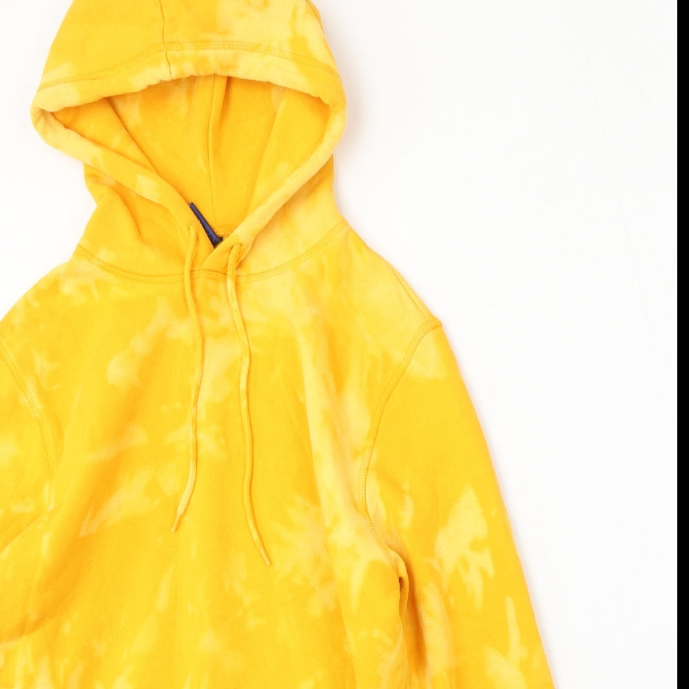 H&M Mens Gold  Cotton Pullover Hoodie Size S