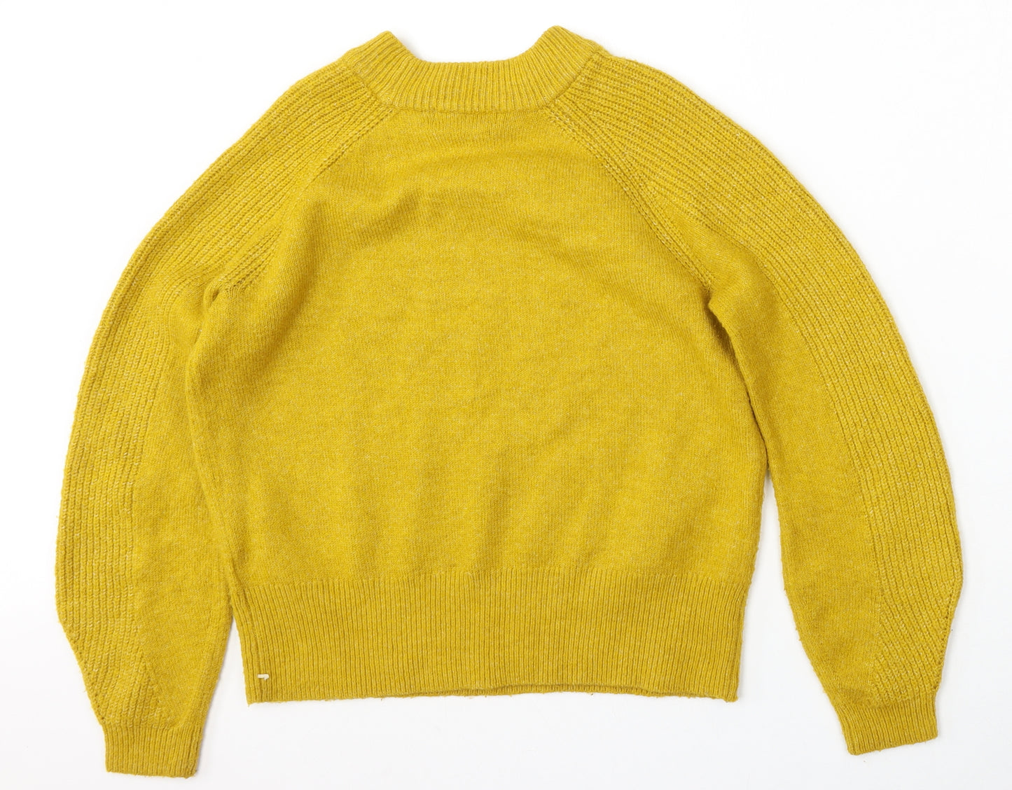 Marks and Spencer Womens Yellow Round Neck  Acrylic Pullover Jumper Size S