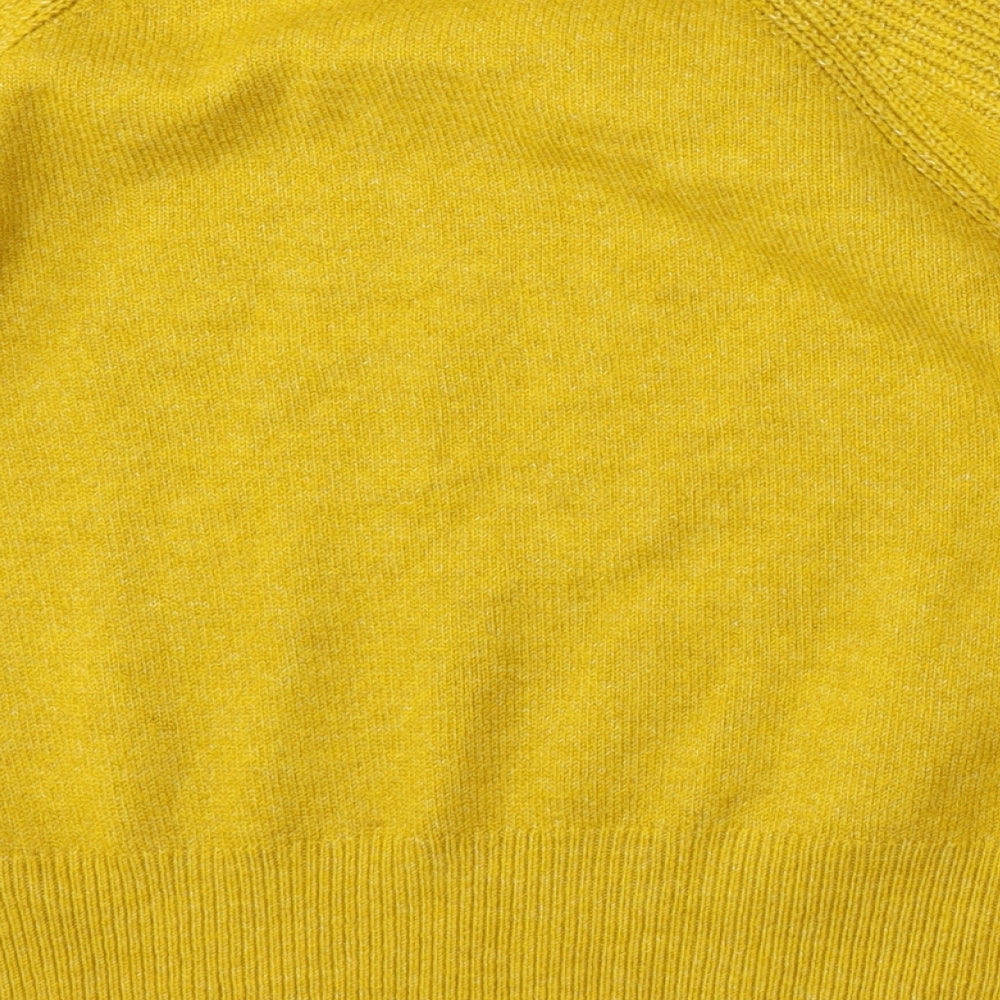Marks and Spencer Womens Yellow Round Neck  Acrylic Pullover Jumper Size S