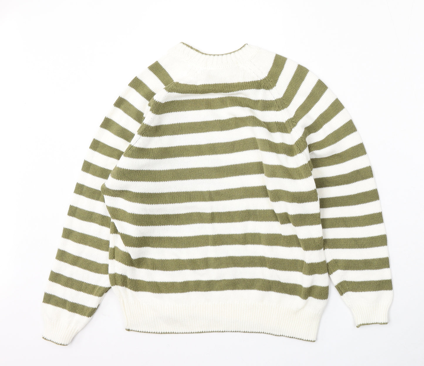 St Michael Womens Multicoloured Round Neck Striped Cotton Pullover Jumper Size 12