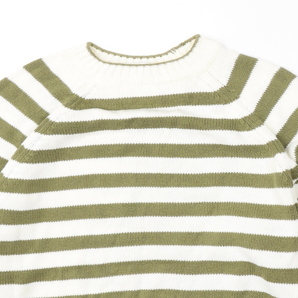 St Michael Womens Multicoloured Round Neck Striped Cotton Pullover Jumper Size 12
