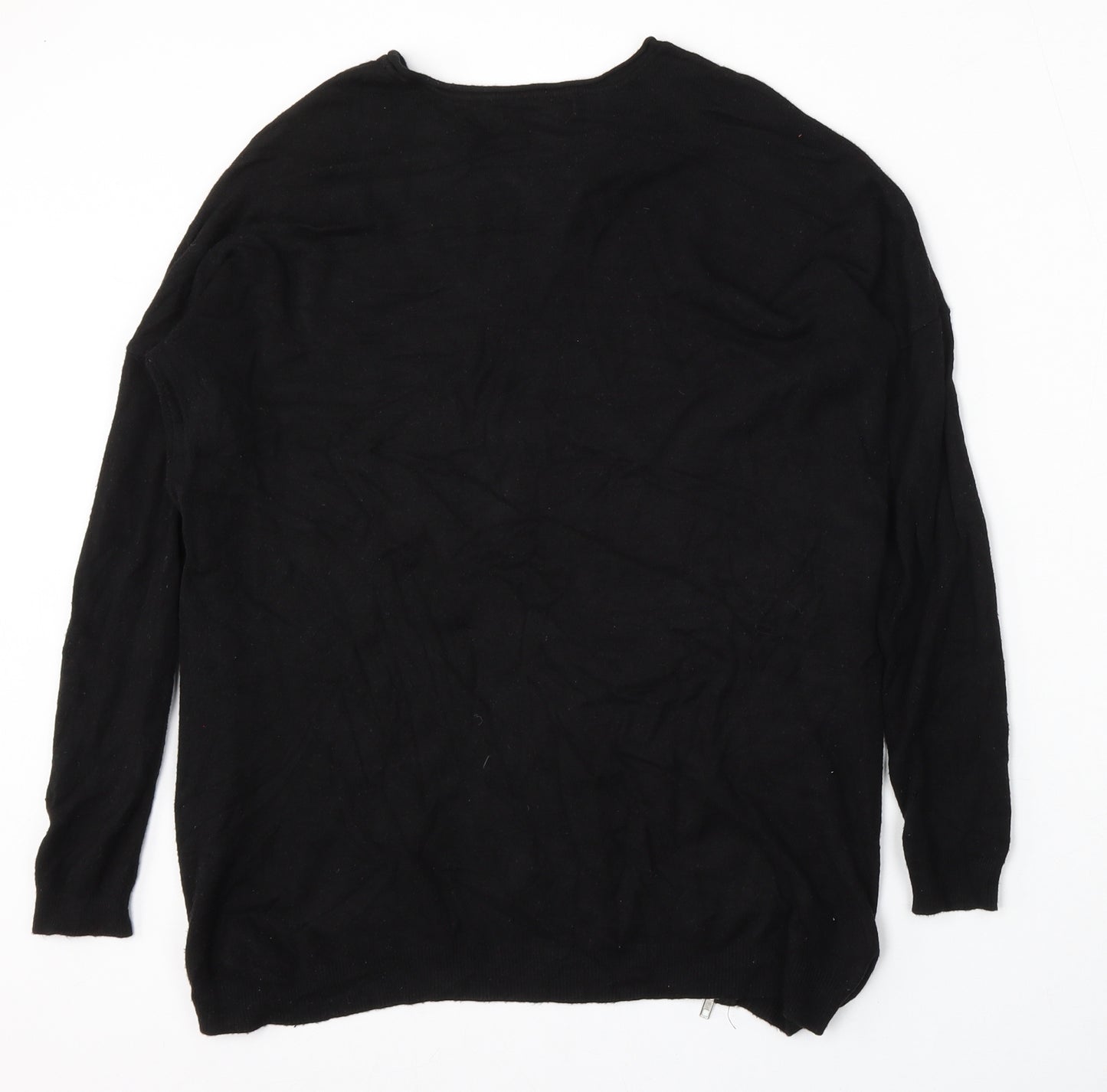 Atmosphere Womens Black Round Neck  Viscose Pullover Jumper Size M
