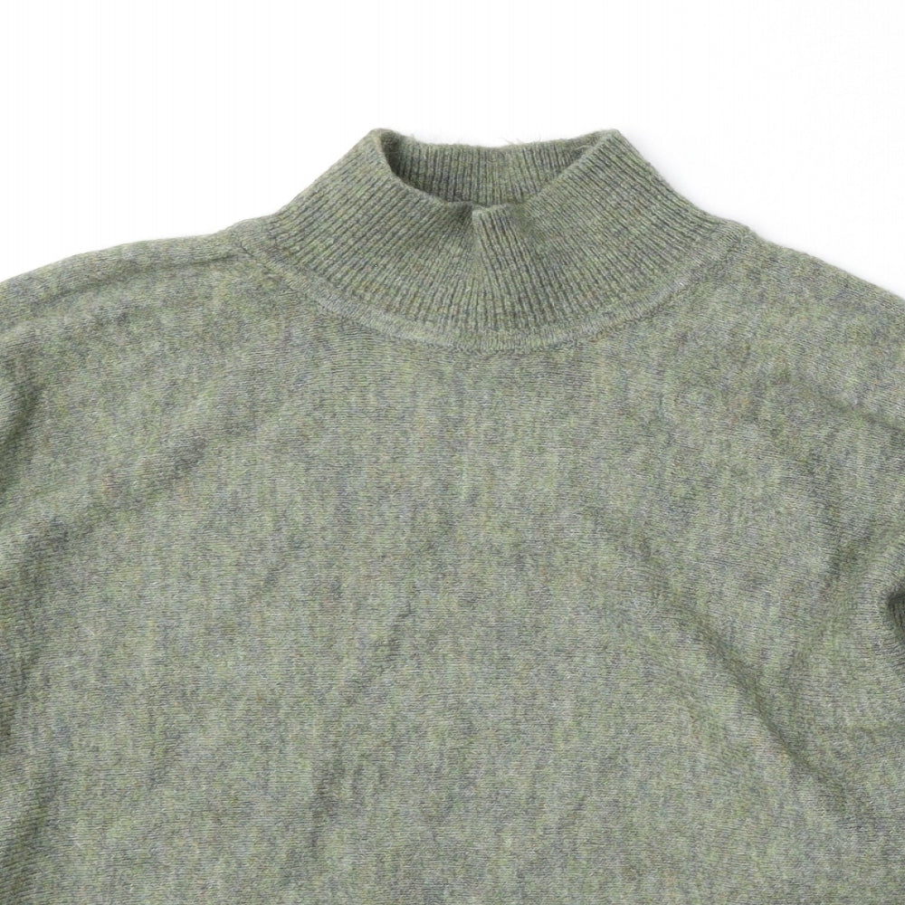 H&M  Womens Green Mock Neck  Acrylic Pullover Jumper Size M