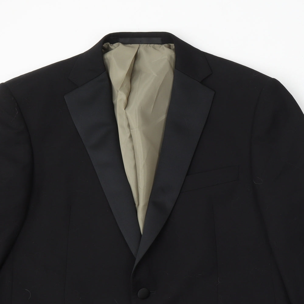 Marks and Spencer Mens Black  Polyester Jacket Suit Size 42