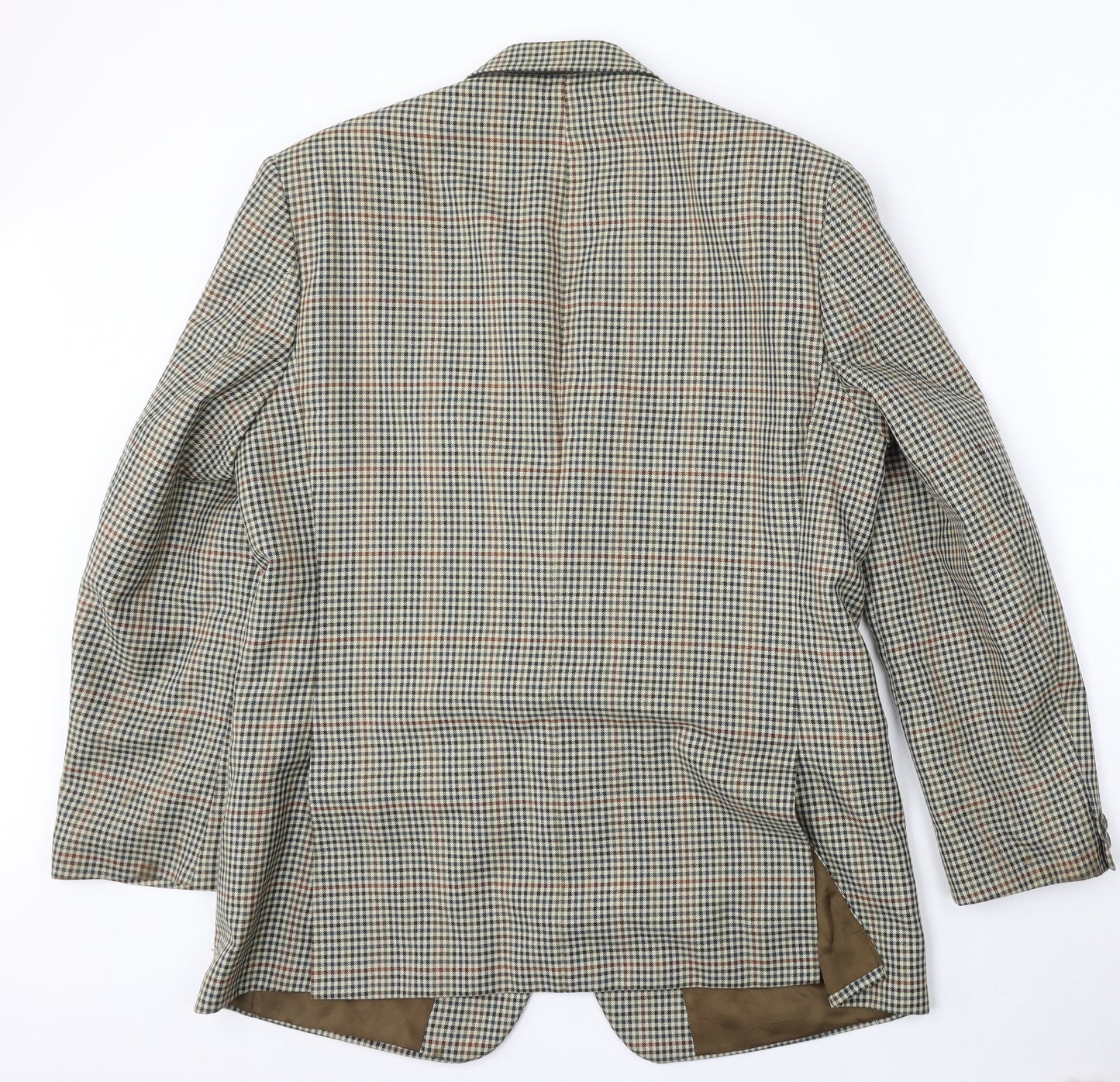 Skopes Mens Beige Check Polyester Jacket Suit Size 44