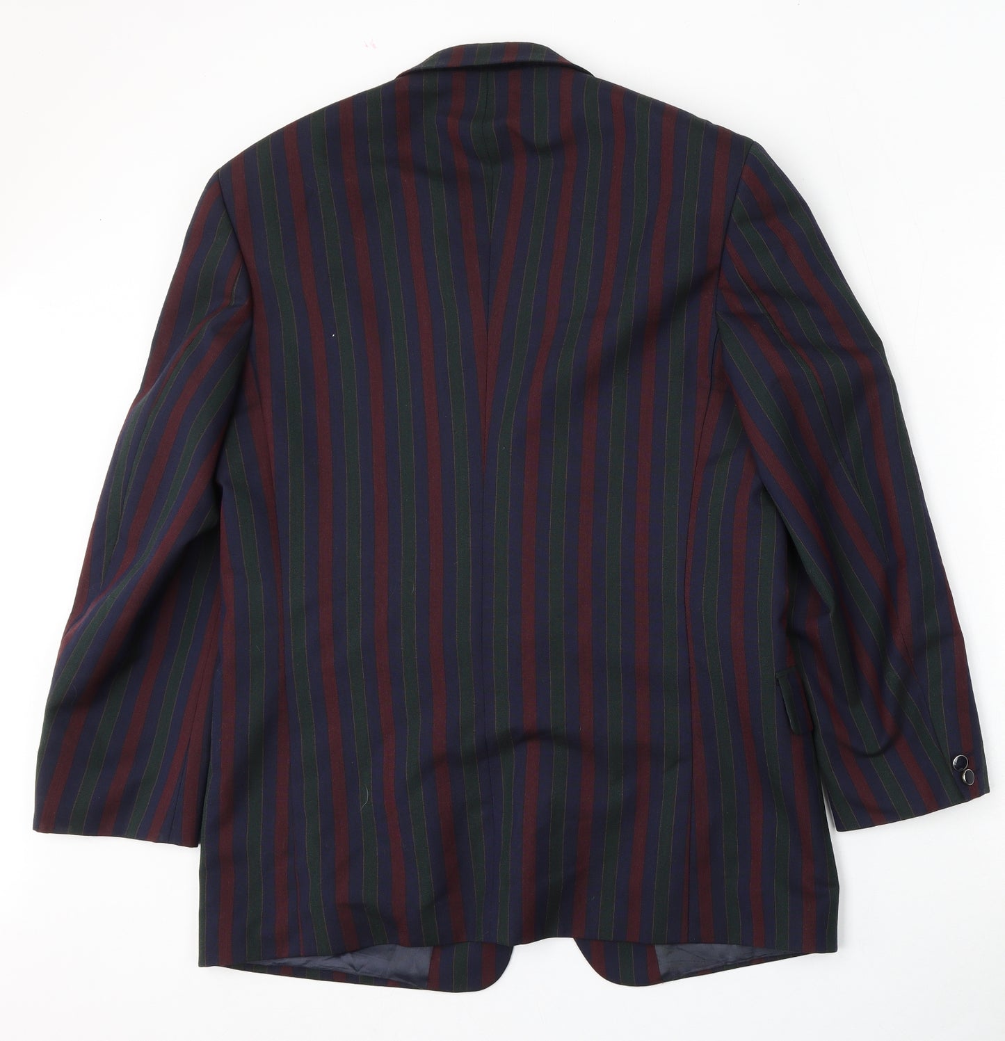 Brook Taverner Mens Multicoloured Striped Polyester Jacket Suit Size 42