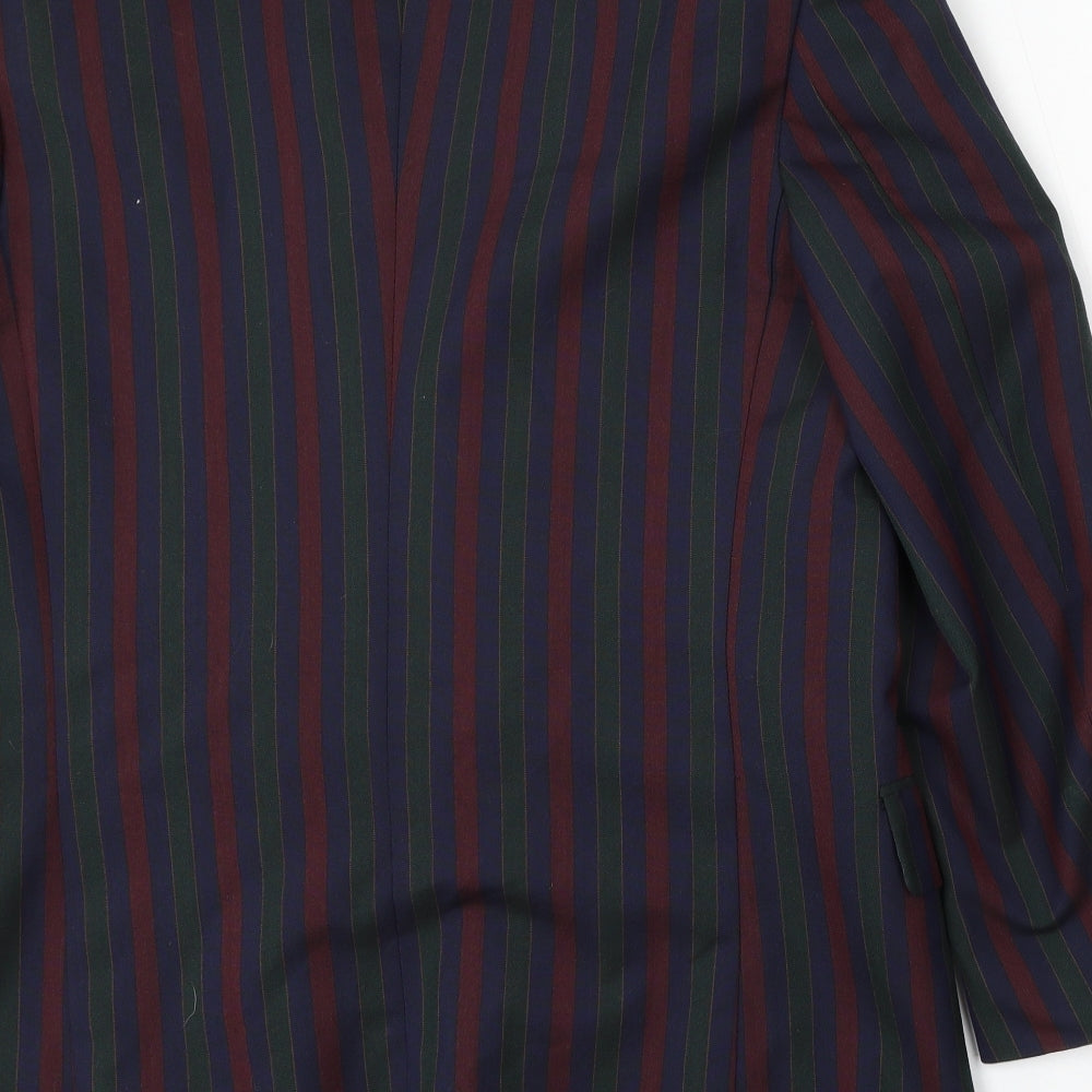 Brook Taverner Mens Multicoloured Striped Polyester Jacket Suit Size 42