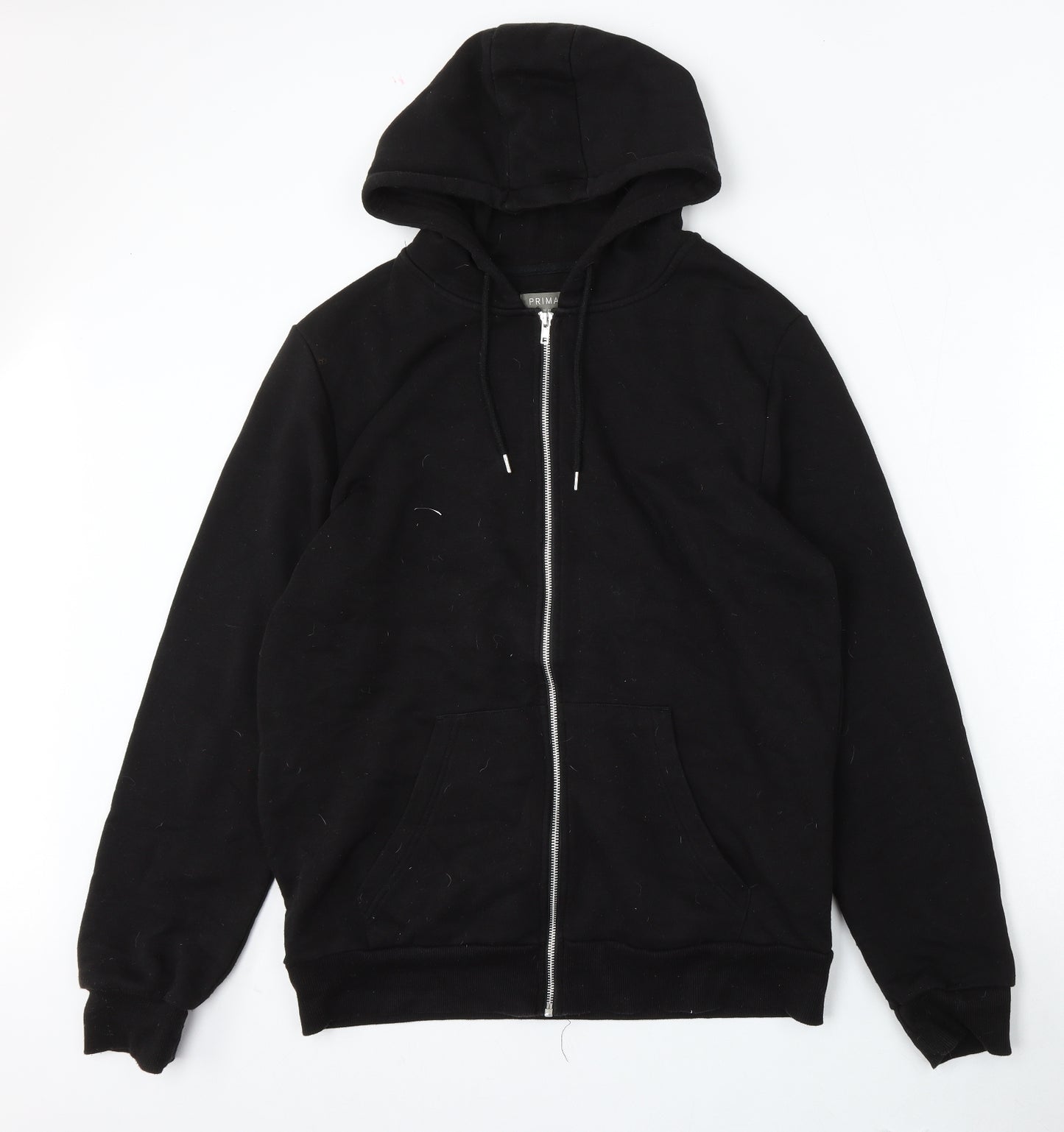 Primark Mens Black  Cotton Full Zip Hoodie Size XL