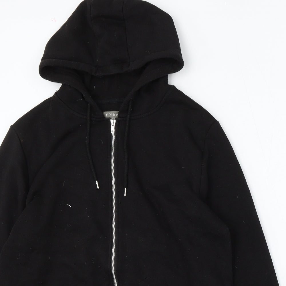 Primark Mens Black  Cotton Full Zip Hoodie Size XL
