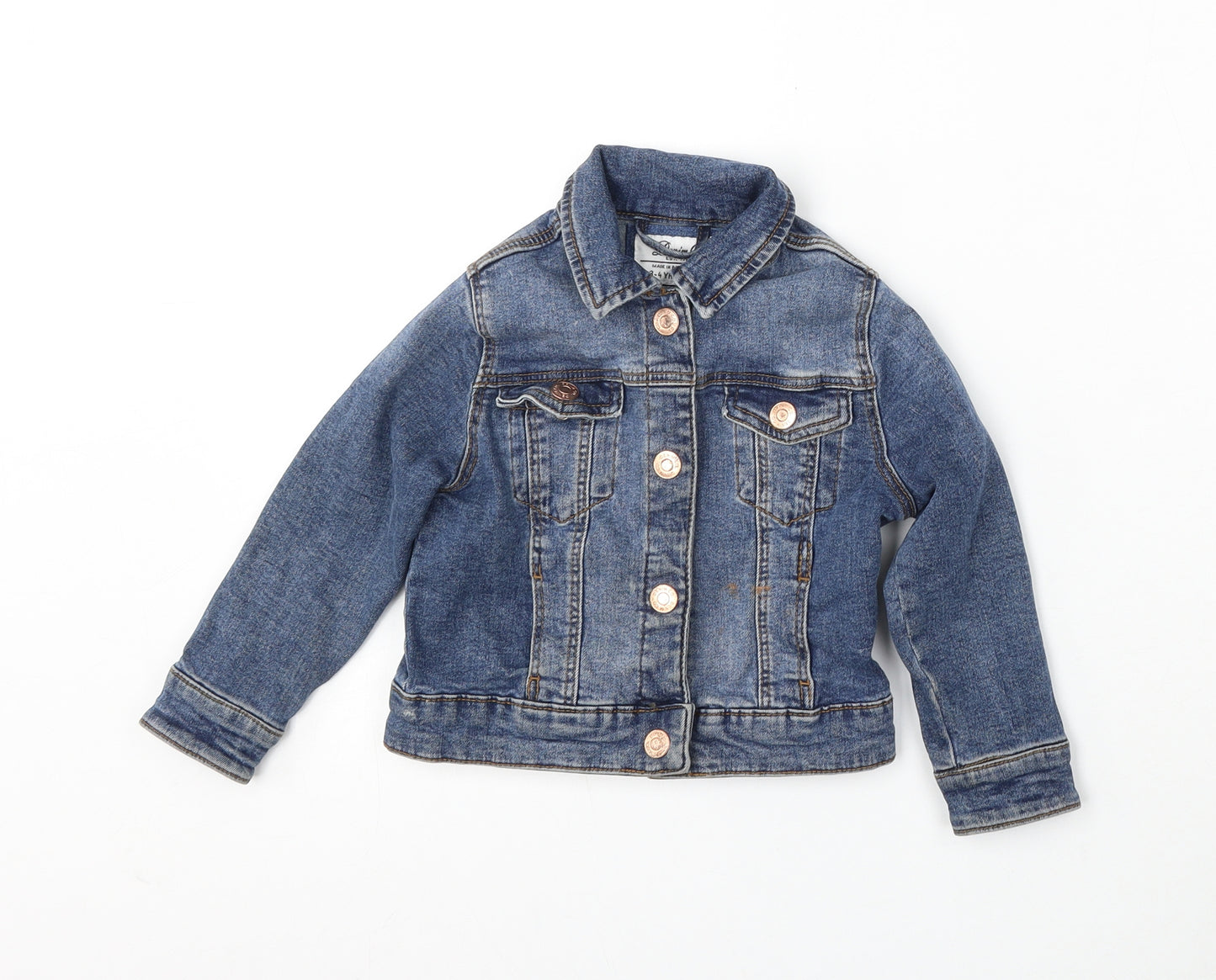 Denim & Co. Girls Blue   Jacket  Size 3-4 Years  Button
