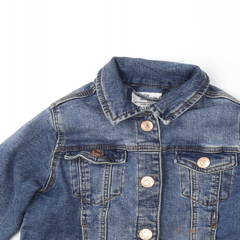 Denim & Co. Girls Blue   Jacket  Size 3-4 Years  Button
