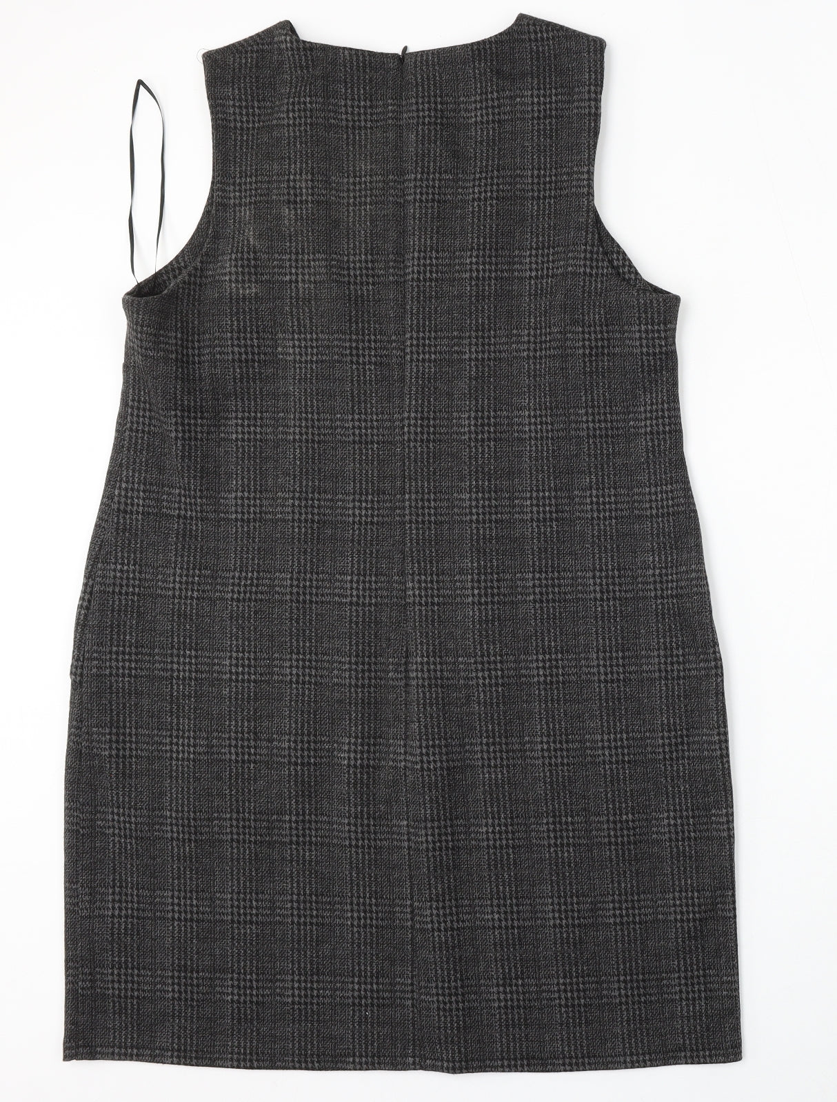 New Look Womens Grey Check Polyester Bodycon  Size 16  Round Neck