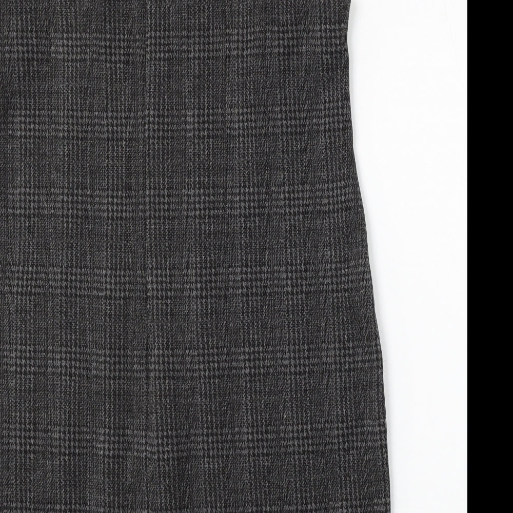 New Look Womens Grey Check Polyester Bodycon  Size 16  Round Neck