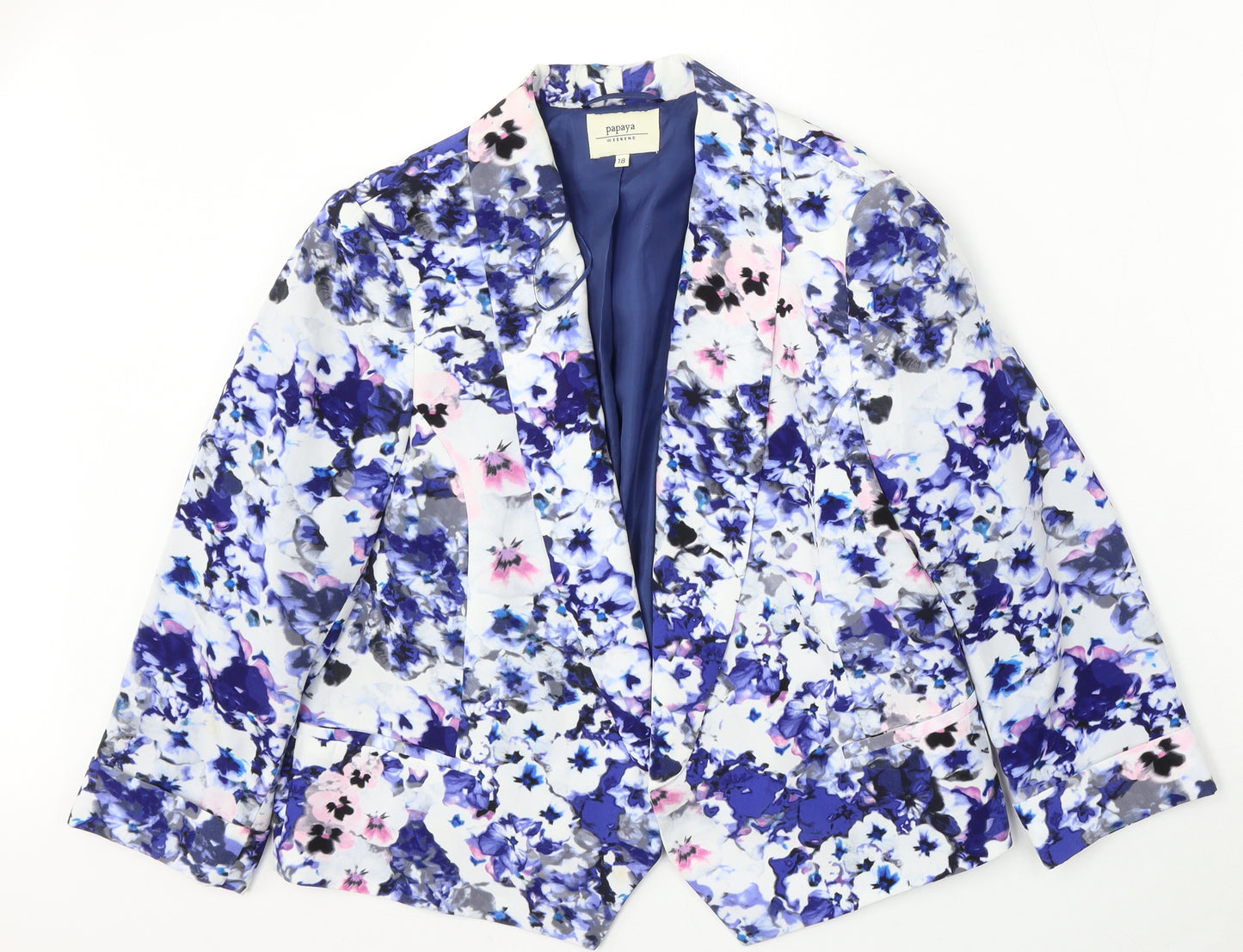 Papaya Womens Multicoloured Floral Polyester Jacket Blazer Size 18