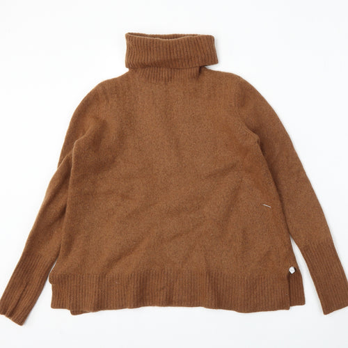 Seasalt Womens Brown Roll Neck  Wool Pullover Jumper Size 12