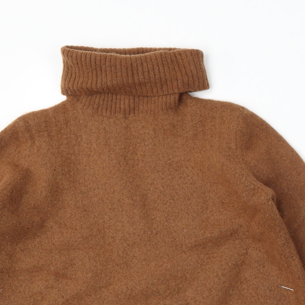 Seasalt Womens Brown Roll Neck  Wool Pullover Jumper Size 12