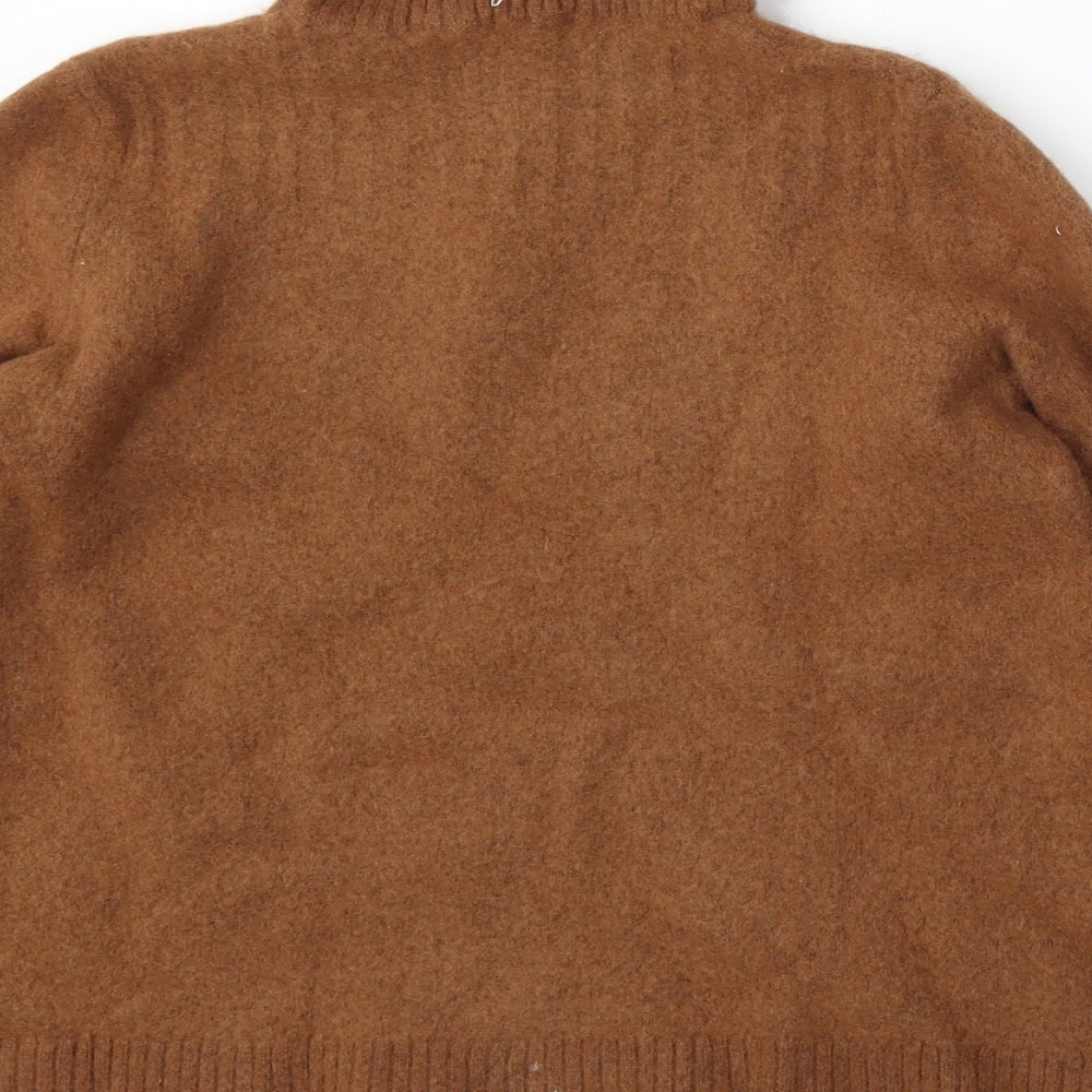 Seasalt Womens Brown Roll Neck  Wool Pullover Jumper Size 12