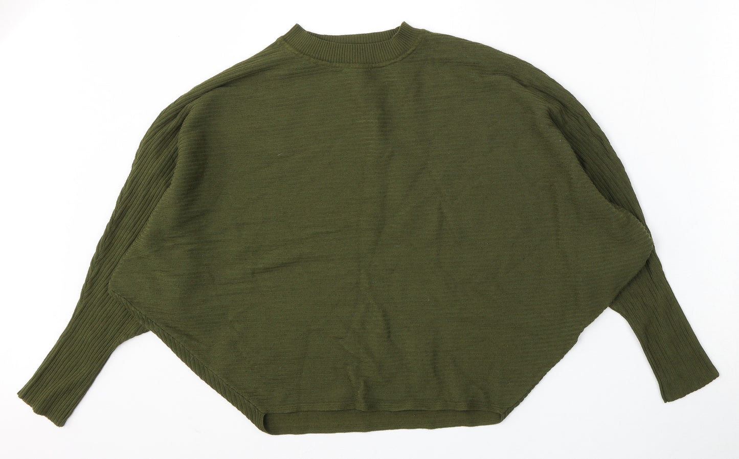 Zara Womens Green Round Neck  Viscose Pullover Jumper Size S