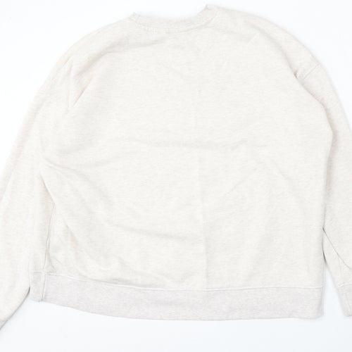 Preworn Womens Beige  Polyester Pullover Sweatshirt Size L   - Always give good energy