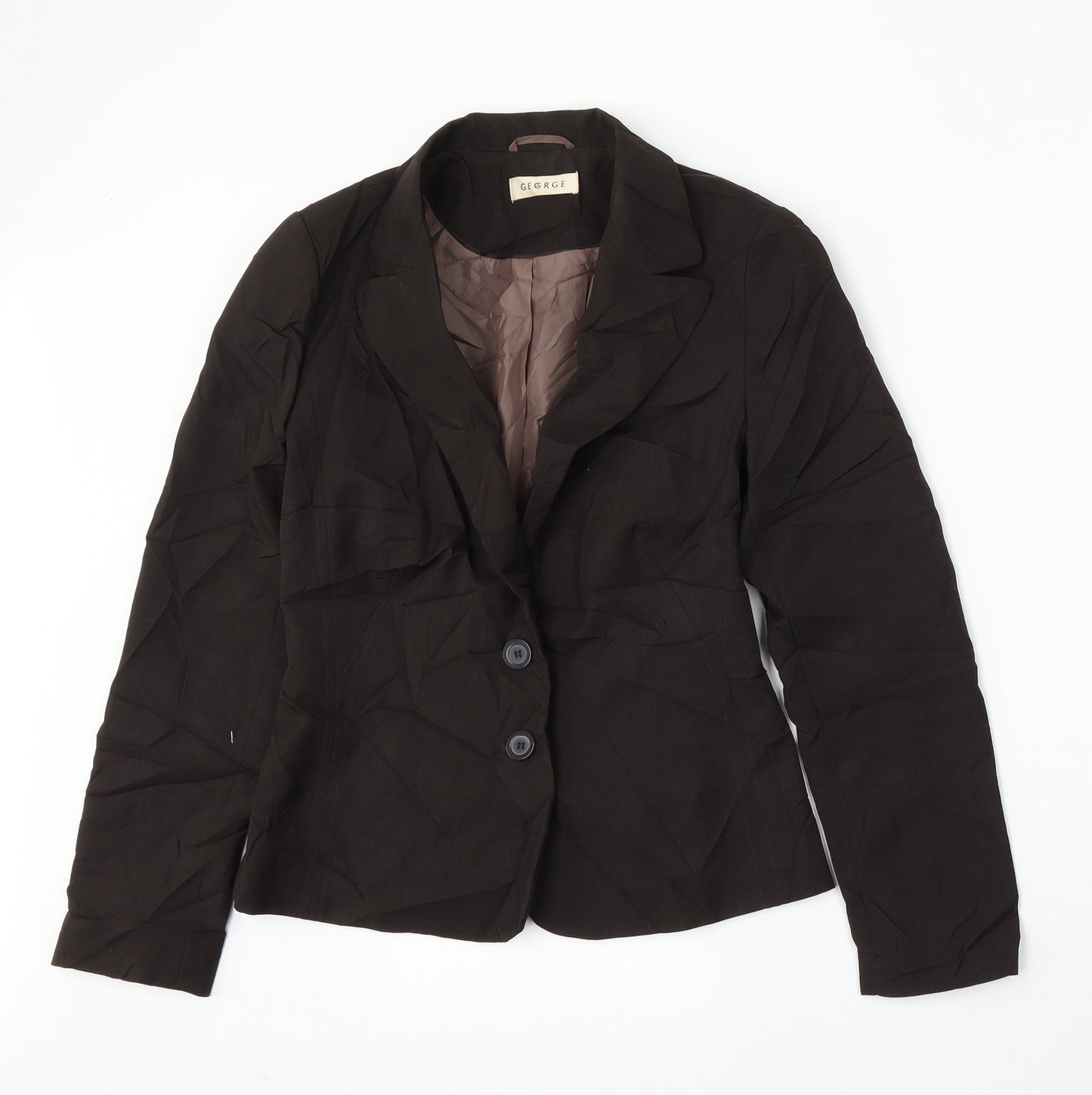 George Womens Brown  Polyester Jacket Suit Size 8