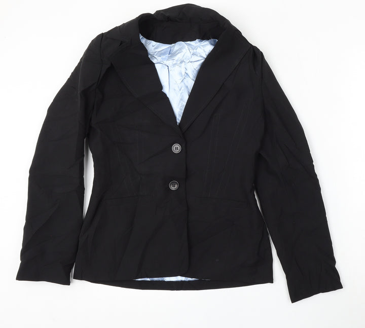 New Look Womens Black  Polyester Jacket Suit Size 12