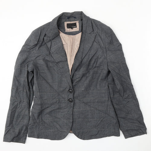 NEXT Womens Grey Check Polyester Jacket Suit Size 12