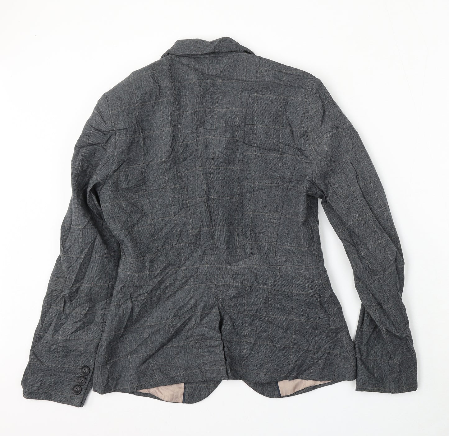 NEXT Womens Grey Check Polyester Jacket Suit Size 12