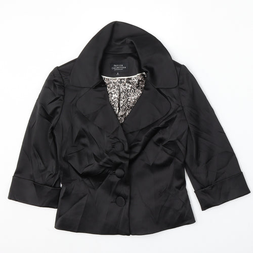 Debenhams Womens Black  Polyester Jacket Suit Size 8