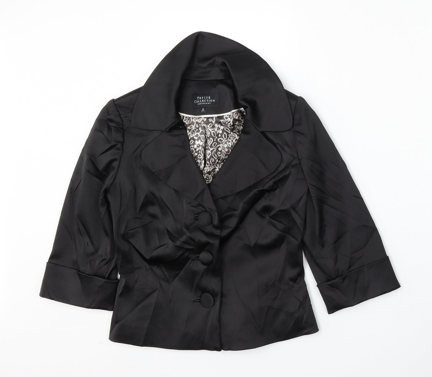 Debenhams Womens Black  Polyester Jacket Suit Size 8