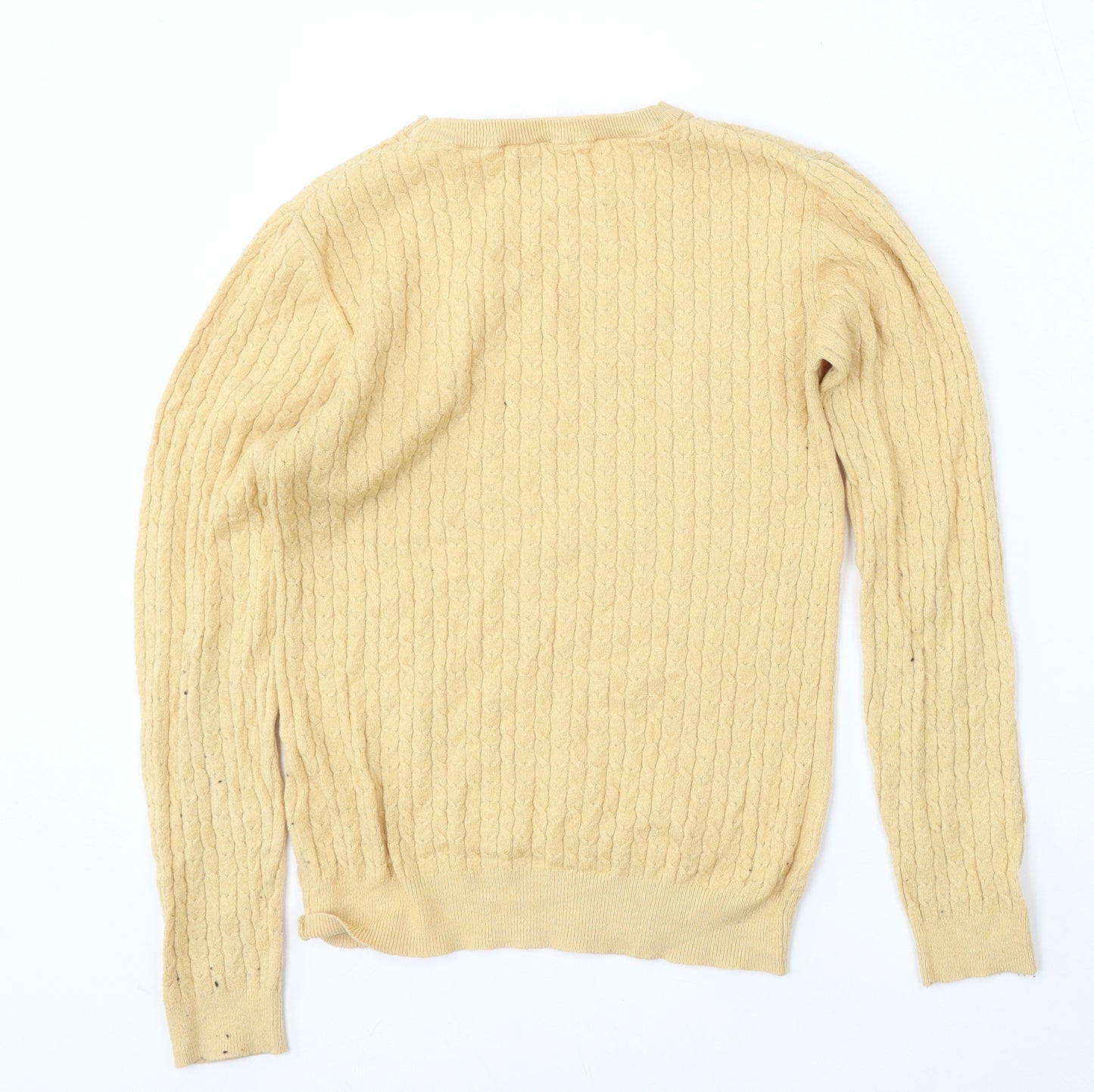 Papaya Womens Yellow Round Neck  Viscose Pullover Jumper Size 10