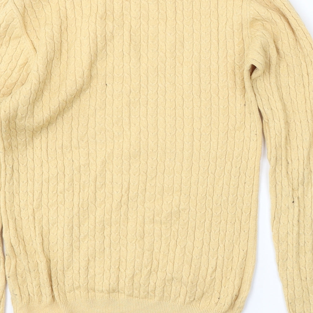 Papaya Womens Yellow Round Neck  Viscose Pullover Jumper Size 10