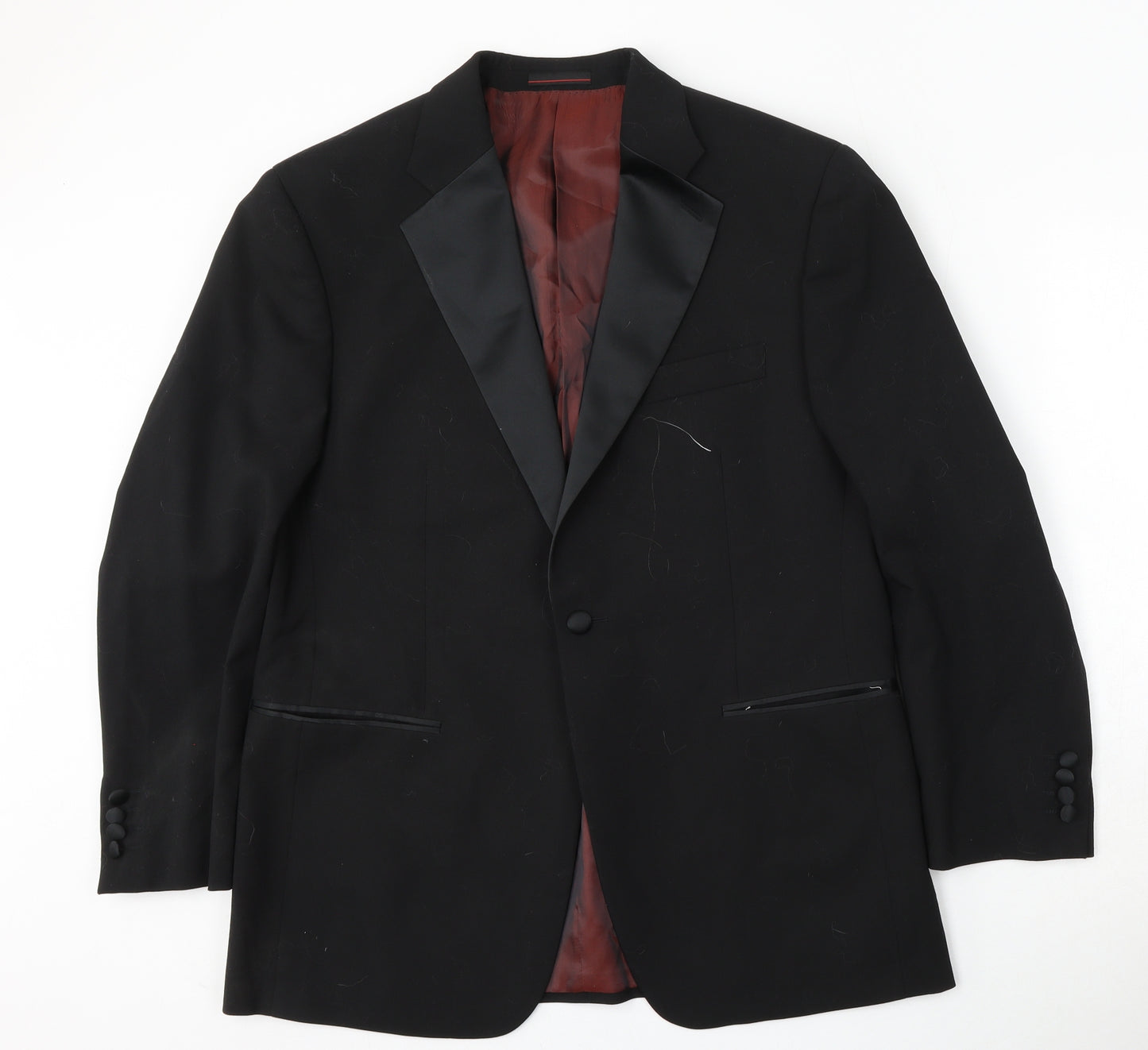 1860 Menswear Mens Black  Wool Jacket Suit Size 40