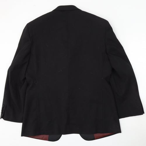 1860 Menswear Mens Black  Wool Jacket Suit Size 40