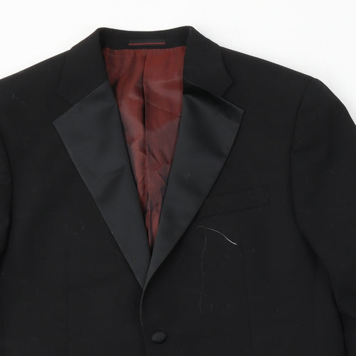 1860 Menswear Mens Black  Wool Jacket Suit Size 40