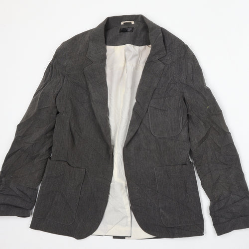 Topshop Womens Grey  Polyester Jacket Blazer Size 10