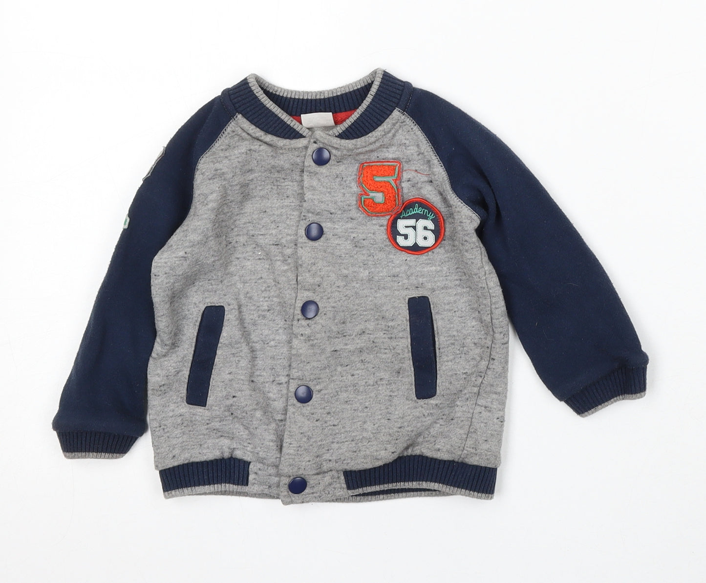 F&F Boys Multicoloured  Cotton Cardigan Jumper Size 12-18 Months  Snap