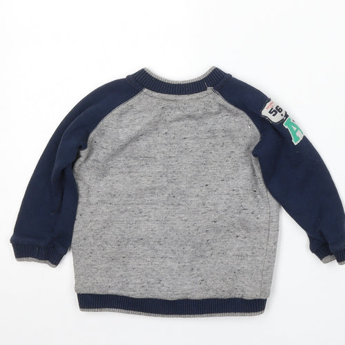 F&F Boys Multicoloured  Cotton Cardigan Jumper Size 12-18 Months  Snap