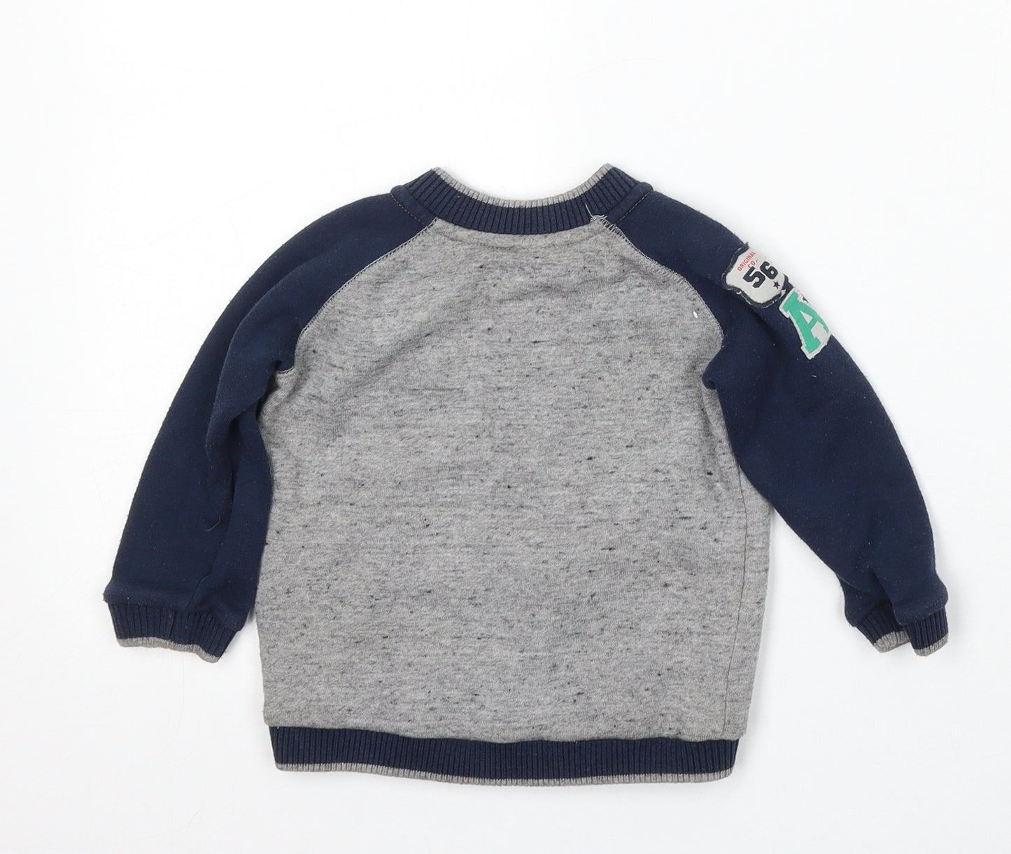 F&F Boys Multicoloured  Cotton Cardigan Jumper Size 12-18 Months  Snap
