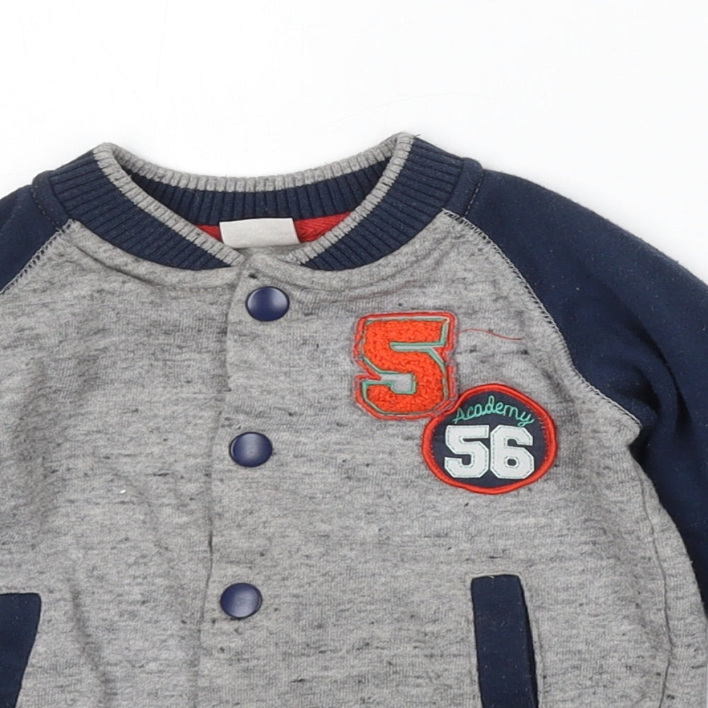 F&F Boys Multicoloured  Cotton Cardigan Jumper Size 12-18 Months  Snap