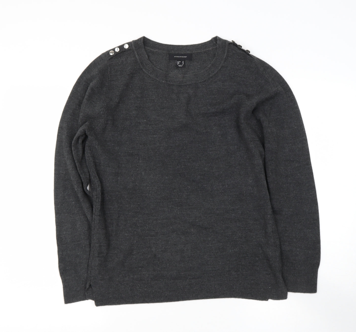 Primark Womens Grey Round Neck  Acrylic Pullover Jumper Size 12