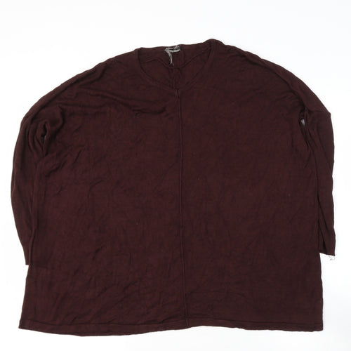 Preworn Womens Brown Round Neck  Viscose Pullover Jumper Size L