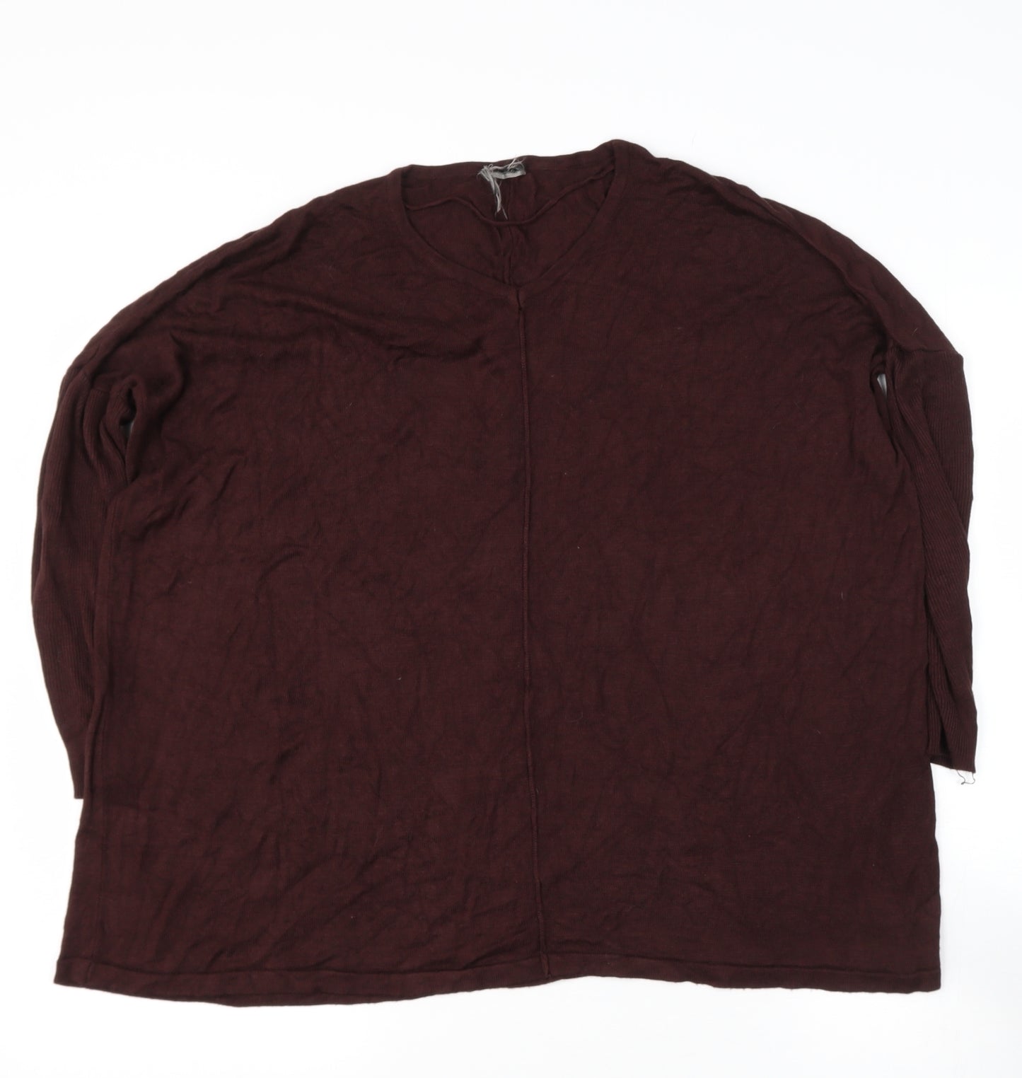 Preworn Womens Brown Round Neck  Viscose Pullover Jumper Size L