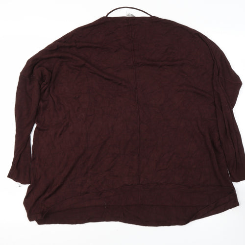 Preworn Womens Brown Round Neck  Viscose Pullover Jumper Size L