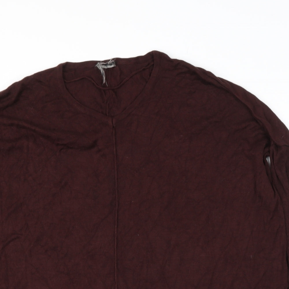 Preworn Womens Brown Round Neck  Viscose Pullover Jumper Size L