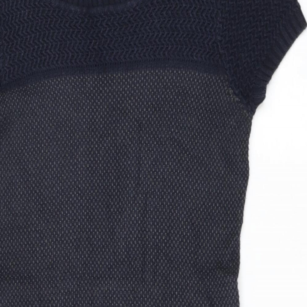 BENETTON Womens Black High Neck  Cotton Pullover Jumper Size S